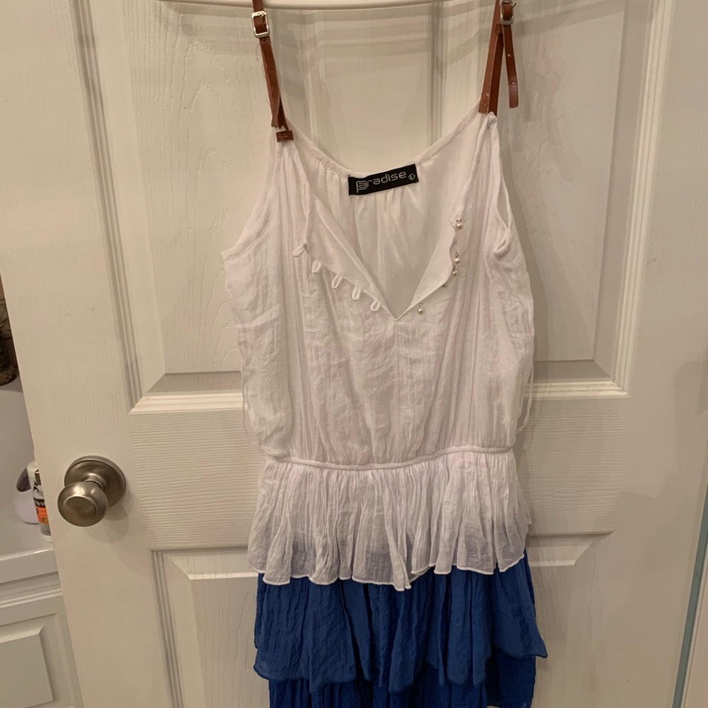 PARADISE 2 layered leather strap summer dress!